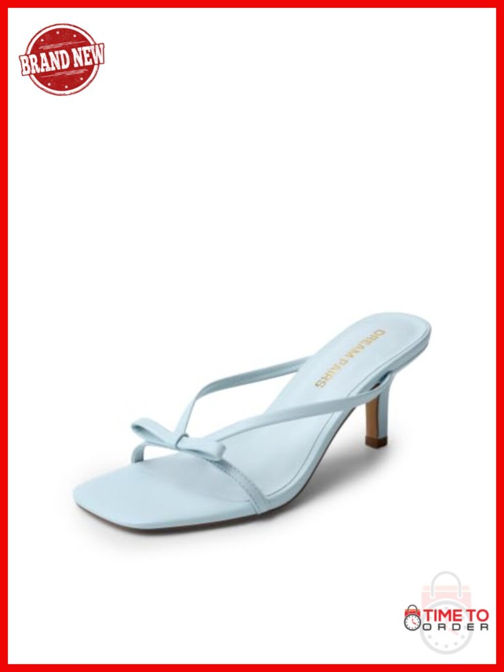 Women's Bow Kitten Heel Slide Sandals Faux Leather